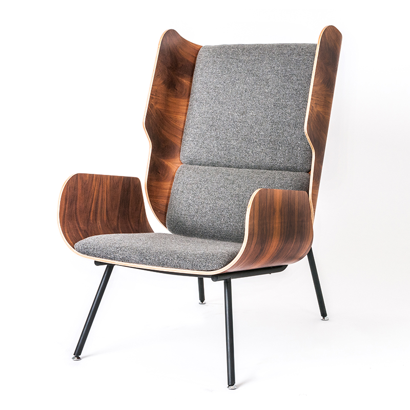 Gus Elk Chair - Andorra Pewter & Walnut - P01 Gus Elk Chair - Andorra Pewter & Walnut - P01