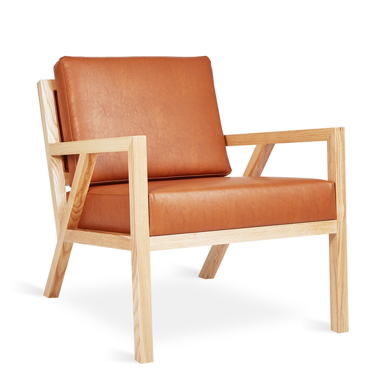 Truss Chair - Vegan AppleSkin Leather Cognac & Natural Ash - P01