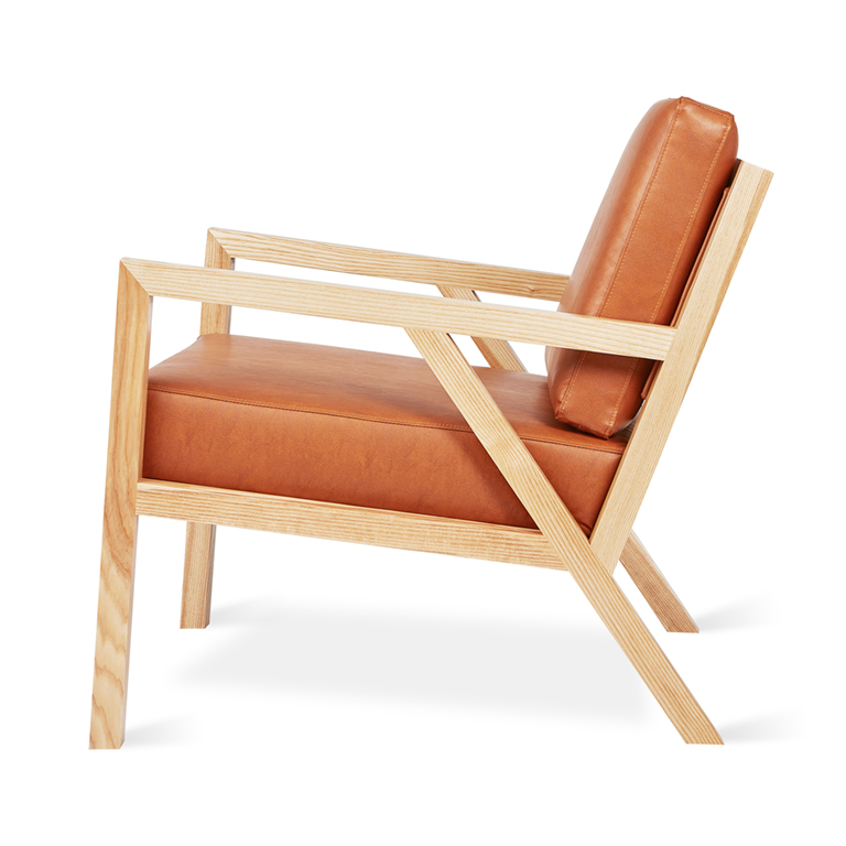 Truss Chair - Vegan AppleSkin Leather Cognac & Natural Ash - P02