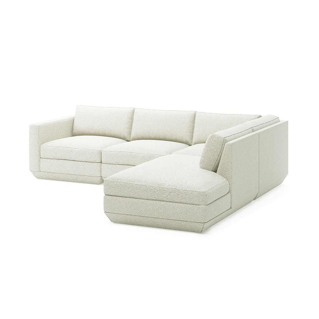 Podium Modular 4PC Lounge Sectional A - RF - Copenhagen Fossil - P01
