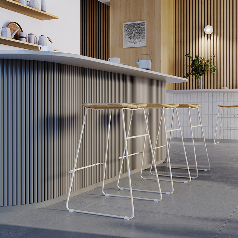 Aero Bar Stools Ash - Natural & Swan - L01
