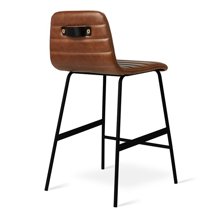 Lecture Counter Stool - Saddle Brown Leather - P03