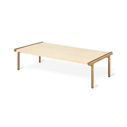Manifold Coffee Table Rectangle Blonde Ash Brass P01