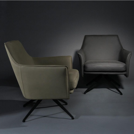 Zoey Leather Swivel Armchair
