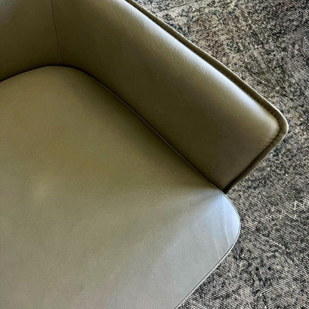 Zoey Leather Swivel Armchair