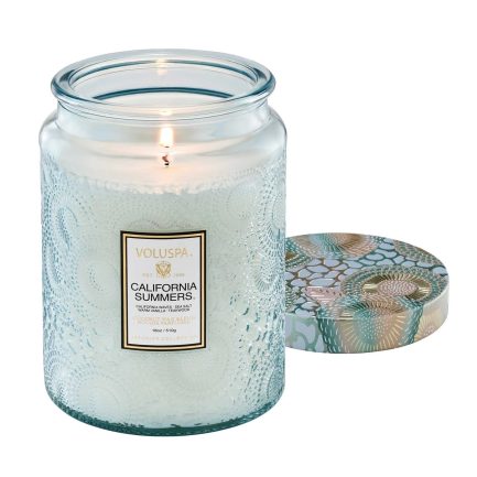 california summer large glass jar candle