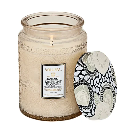 jasmine midnight bloom large glass jar candle