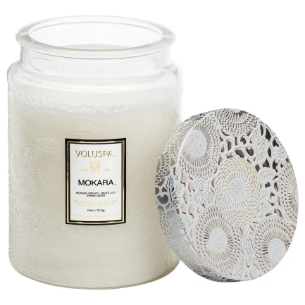 mokara large glass jar candle
