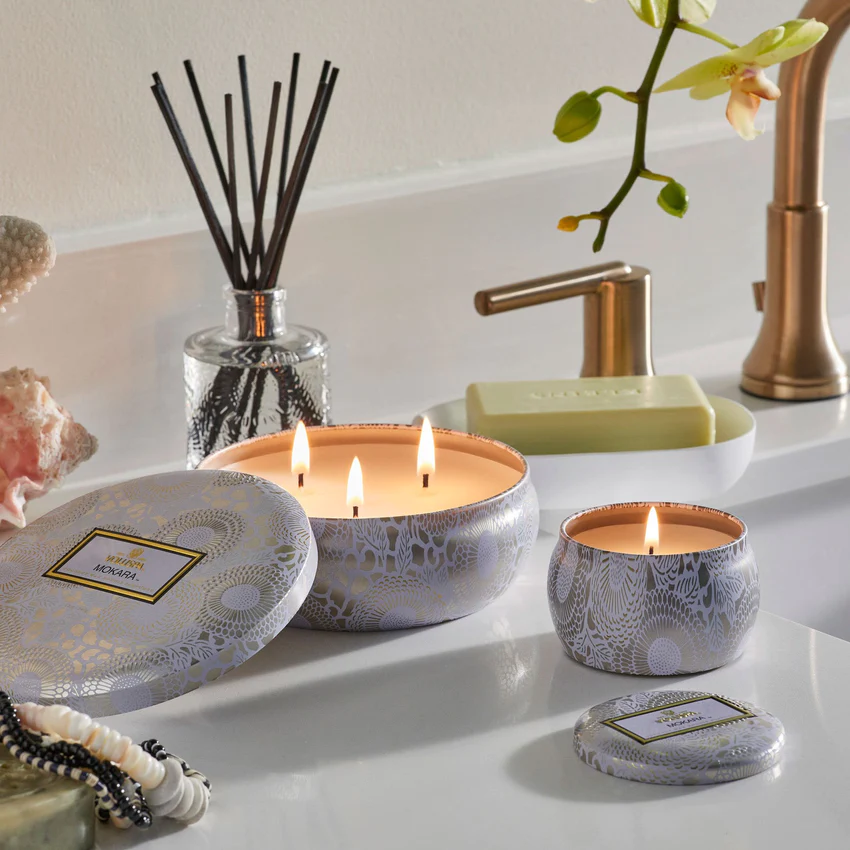 voluspa mokara mini tin 3 wick candle reed diffuser voluspa mokara mini tin 3 wick candle reed diffuser