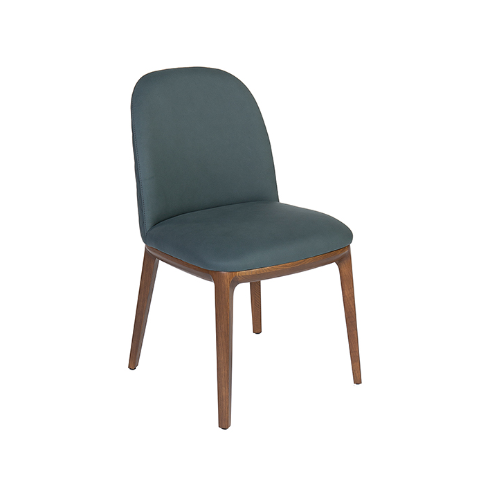 camila diningchair blueleather walntu camila diningchair blueleather walntu