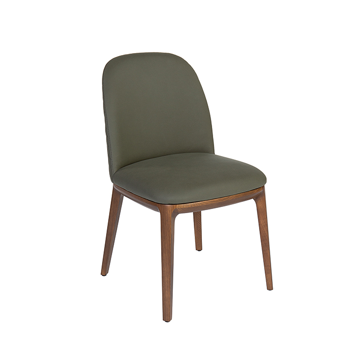 camila diningchair lodengreenleather walnut camila diningchair lodengreenleather walnut