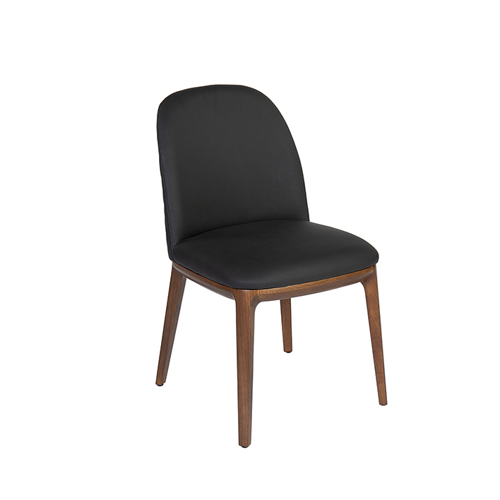 camila walnut diningchair blackleather camila walnut diningchair blackleather
