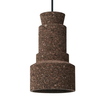 Buoy Small Pendant Lamp Cork Carbonized P01