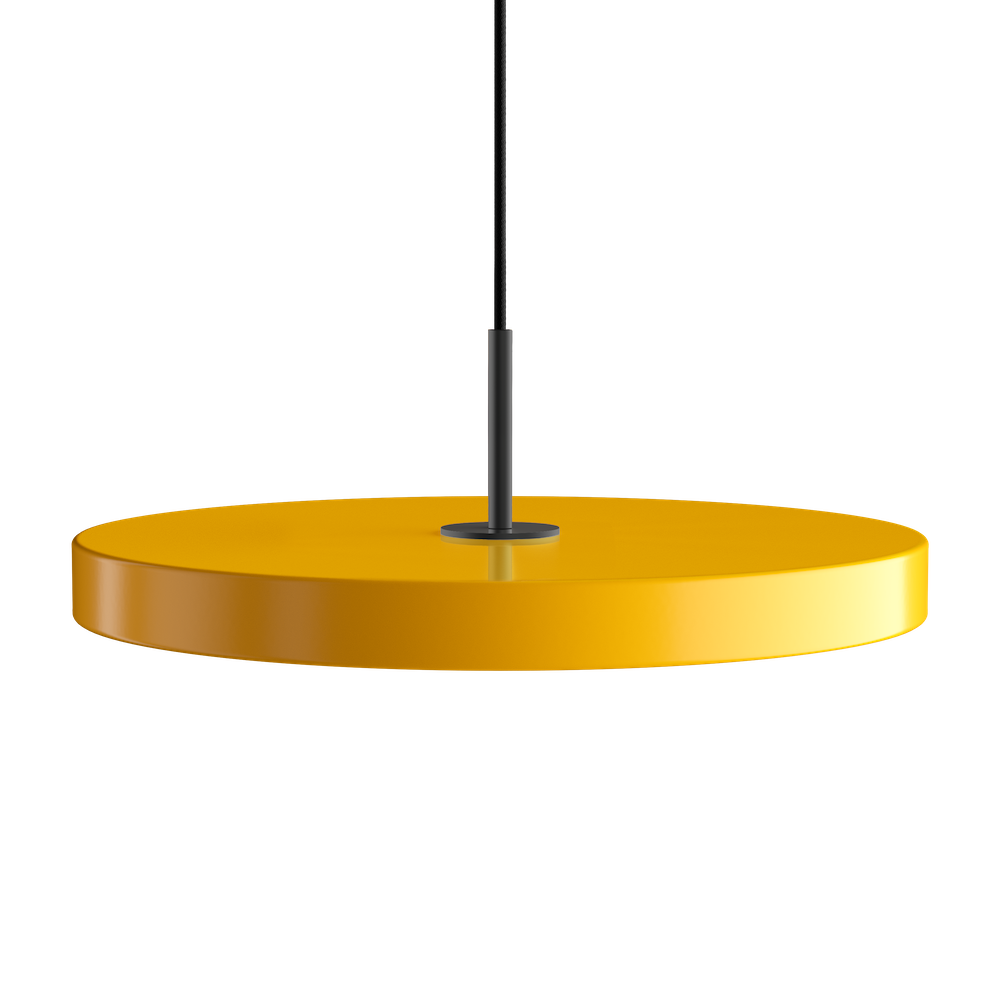UMAGE packshot 2175 Asteria medium saffron yellow 4173 Asteria medium metal cover black